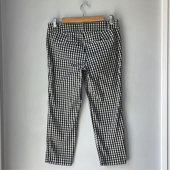 Ann Taylor Black White Checkered Cotton Blend Pants - Picture 3 of 12